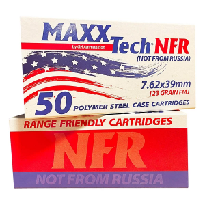 MaxxTech (NFR) FMJ Steel Cased Rifle Ammunition 50 Round Box thumbnail