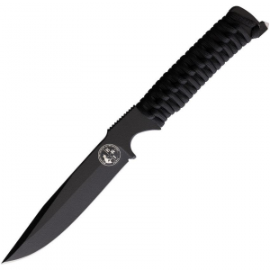 Wild Steer BRI3113 BRI-PP Tactical Stonewash Fixed Blade Knife Black Handles thumbnail