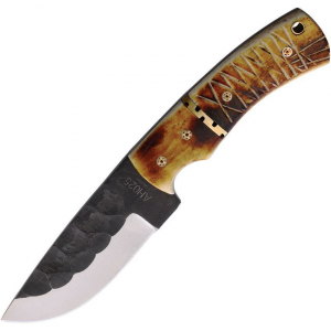 American Hunter 025 Hunter Fixed Blade Knife Torched Bone Handles thumbnail