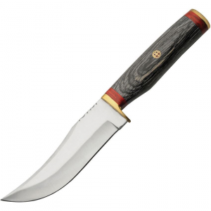 Pakistan 20344310 Hunter Smoked Mosaic 20344310 Satin Fixed Blade Knife Black Handles thumbnail