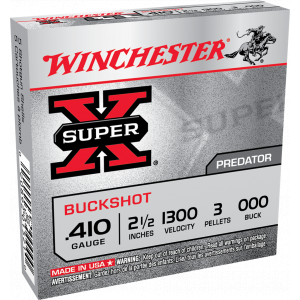 Super X 000 Buck 2-1/2" 410 Gauge Shotgun Ammo - 5 Round Box thumbnail