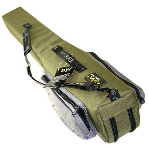 B W Sports 2 Piece 7ft Dual Spinning Rod and Reel Combo Case - Olive/Gray