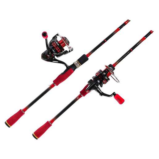 Favorite Fishing Fire Stick Spinning Rod and Reel Combo - Black/Red