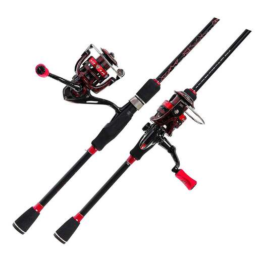 Favorite Fishing LIT Spinning Rod and Reel Combo - Black/Red