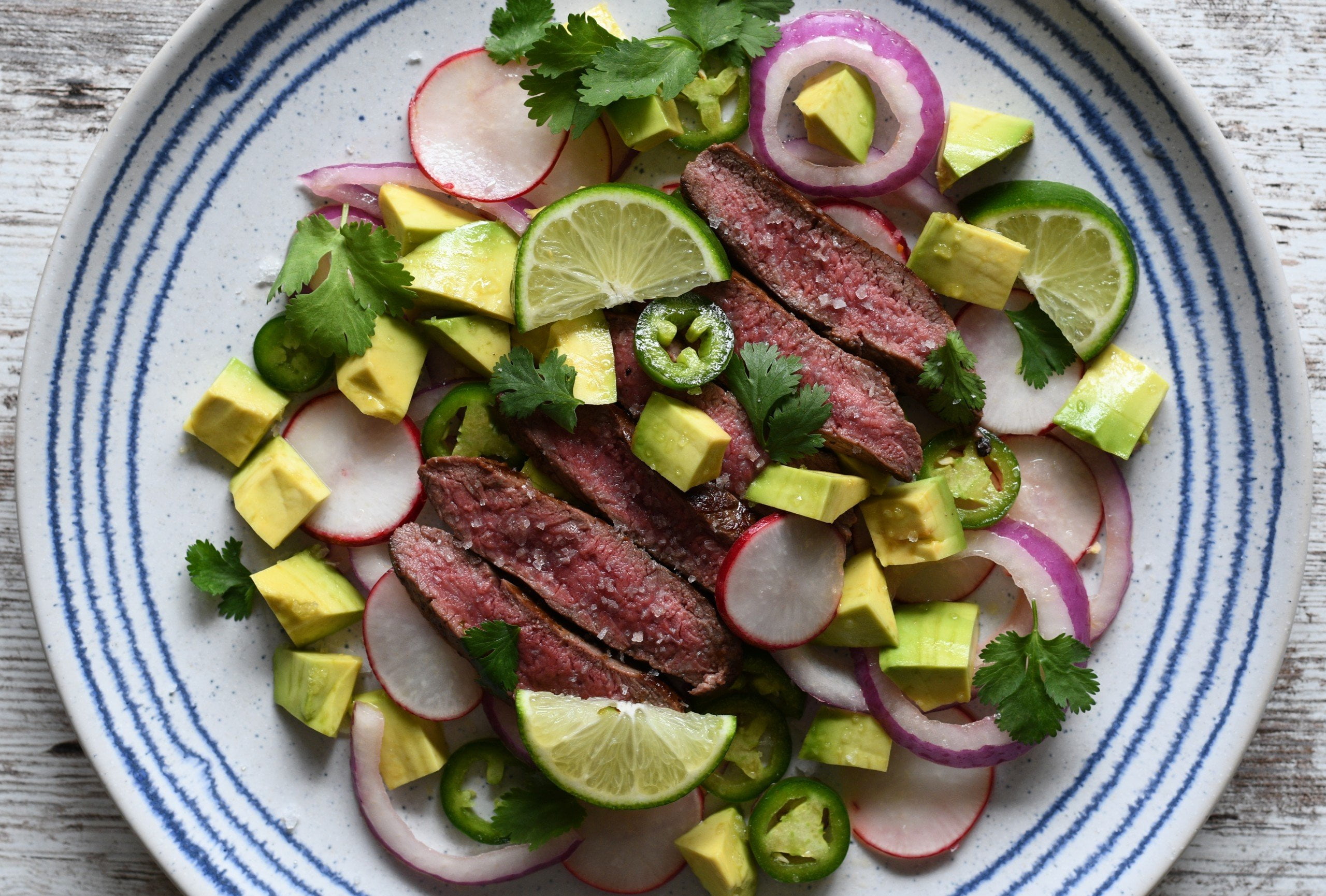venison steak avocado radish salad 1 jeff benda scaled