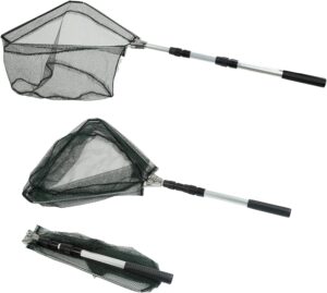 RESTCLOUD Fishing Landing Net with Telescoping Pole Handle, Extend to 40-63 Inches