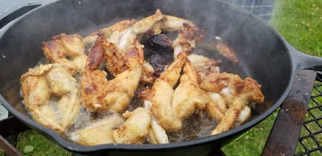 frog legs sauteed in cast iron