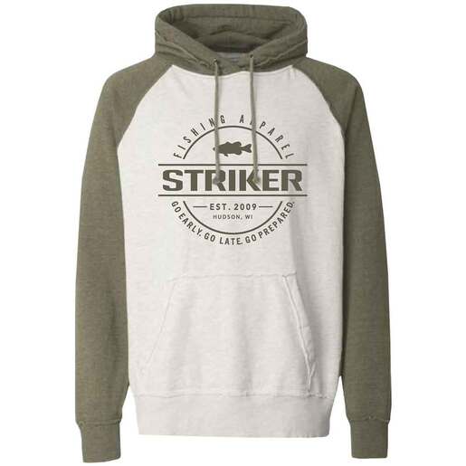 Striker Ice Men's Icon Walleye Fishing Hoodie - Gray/Black M