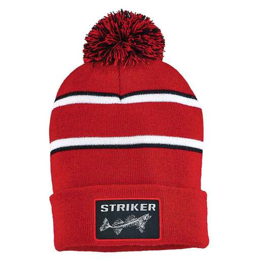 Striker Ice Striped Pom Men's Ice Fishing Hat - Black/White