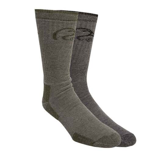 Ducks Unlimited Men's Merino Blend 4 Pack Hunting Socks - Black/Olive L