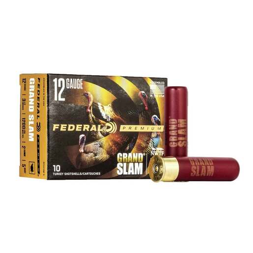 Federal Premium Grand Slam 12 Gauge 3-1/2in #5 2oz Turkey Shotshells - 10 Rounds - #5