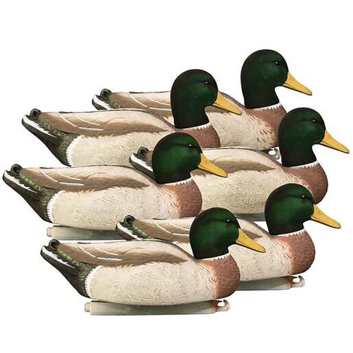 Higdon Outdoors All Drake Foam Filled Flocked Heads Magnum Mallard Decoys - 6 Pack