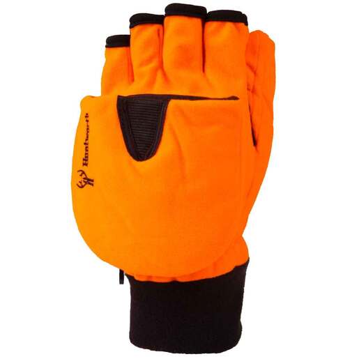 Huntworth Men's Blaze Orange Pop-Top Hunting Gloves - Blaze Orange M