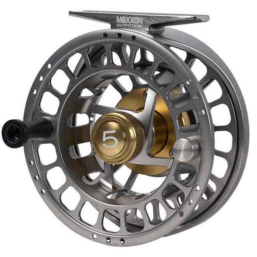 Maxxon Outfitters SDX Traxx Fly Fishing Reel - Silver/Gold Large