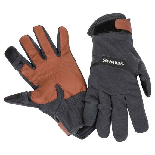 Simms Men's Lightweight Wool Flex Fishing Gloves - Carbon M