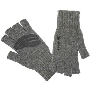 Simms Men's Wool Fishing Fingerless Mitts - Steel S/M