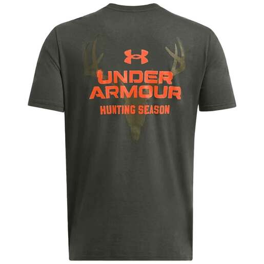 Under Armour Men's White Tail Short-Sleeve Casual Shirt - Baroque Green/Blaze Orange L