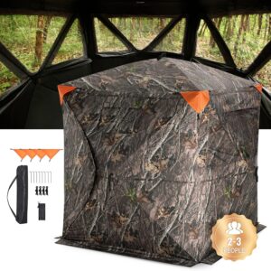 VEVOR Hunting Blind, 270° See Through Ground Blind,Deer Blind for Hunting with Carrying Bag, Portable Resilient Hunting Tent