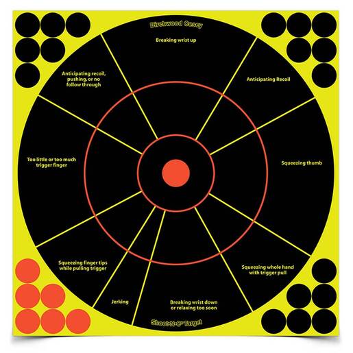Birchwood Casey Shoot-N-C Handgun Trainer Self Adhesive Paper 12in Bullseye Target - 50 Pack - 12in