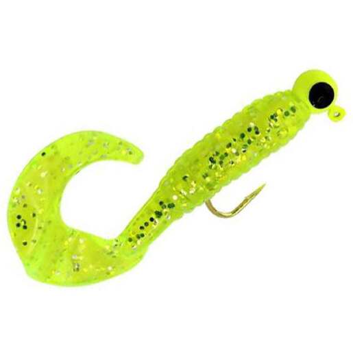 B'n'M Pre-Rigged Curly Tail Grub - Chartreuse