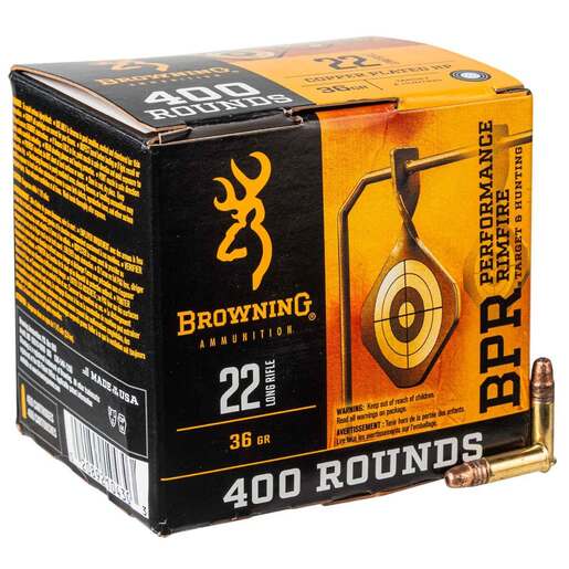 Browning BPR 22 Long Rifle 36gr HP Rimfire Ammo - 400 Rounds
