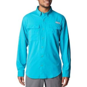 Columbia Men's PFG Blood and Guts IV Woven Long Sleeve Fishing Shirt - Teal M