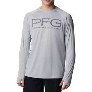 Columbia Men's Terminal Tackle Vent Long Sleeve Fishing Shirt - Cool Grey M