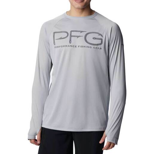 Columbia Men's Terminal Tackle Vent Long Sleeve Fishing Shirt - Cool Grey M