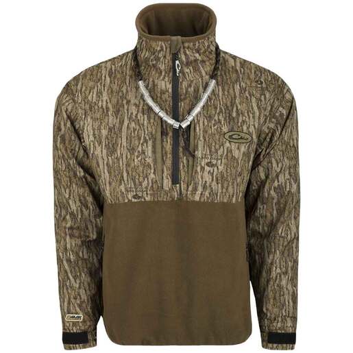 Drake Men's Mossy Oak Bottomland Eqwader Flex Fleece Quarter Zip Hunting Jacket - Mossy Oak Bottomland XXL