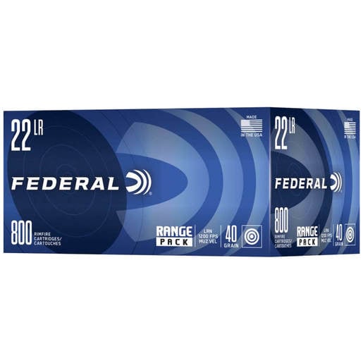 Federal Range Pack 22 Long Rifle 40gr LRN Rimfire Ammo - 800 Rounds