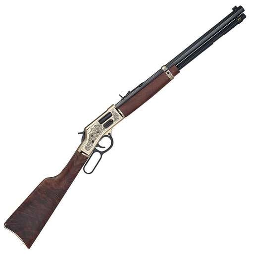 Henry Big Boy Brass Side Gate 44 Magnum Deluxe Engraved Edition Polished Hardened Brass Lever Action Rifle - 20in - Brown