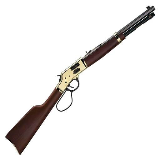 Henry Big Boy Brass Side Gate Carbine 44 Magnum Polished Hardened Brass Lever Action Rifle - 16.5in - Brown