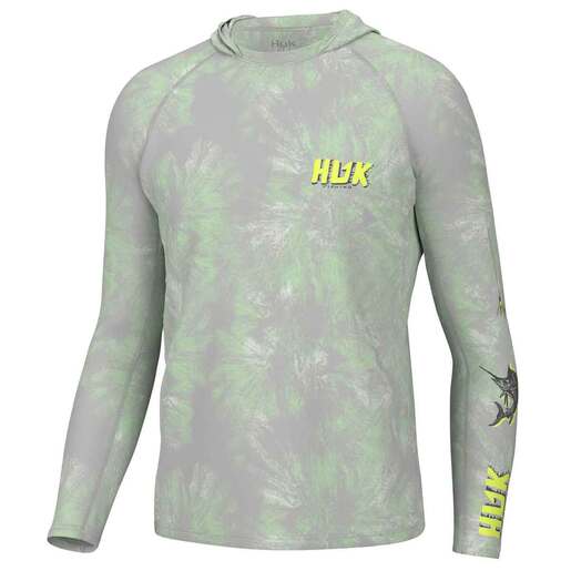 Huk Men's Pursuit Performance Long Sleeve Fishing Shirt - Fish Line Patina M