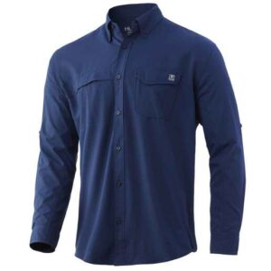 Huk Men's Tide Point Long Sleeve Fishing Shirt - Overcast Grey XL