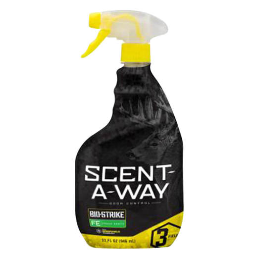 Hunter's Specialties Scent-A-Way Bio-Strike Fresh Earth Spray - 32oz - Black/YellowithWhite/Green 32oz
