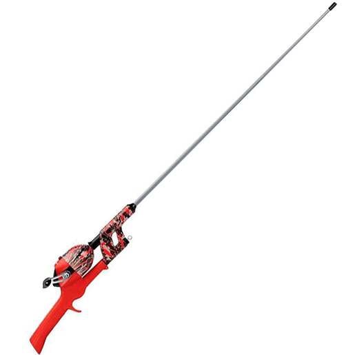 Kid Casters No-Tangle Youth Camo Spincast Rod and Reel Combo - Red Camo