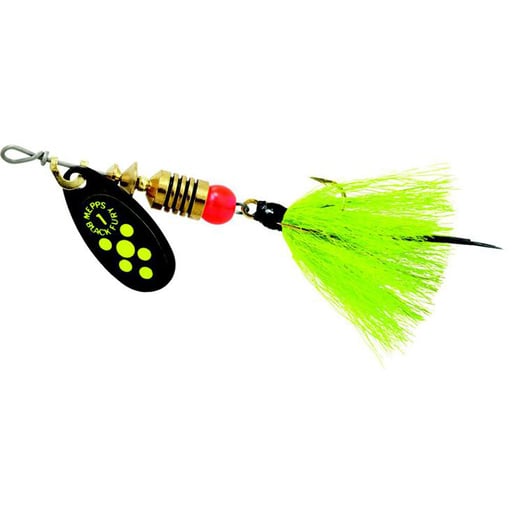 Mepps Dressed Black Fury Inline Spinner - Fluorescent Red Dot 4