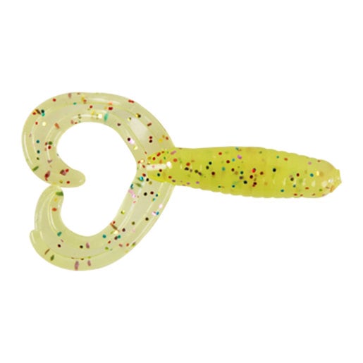 Ned's Bait Box Twin Tail Ice Fishing Grub - Red Glow