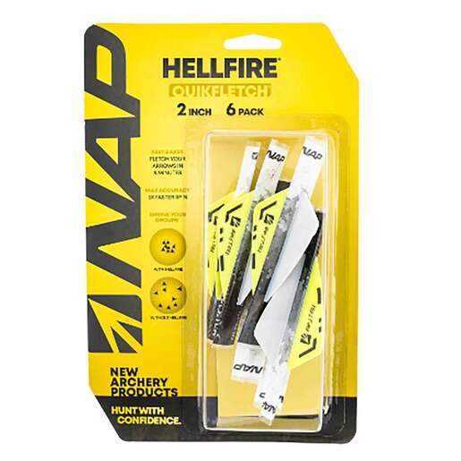 New Archery Products Quickfletch Hellfire Feathers - Yellow 2in