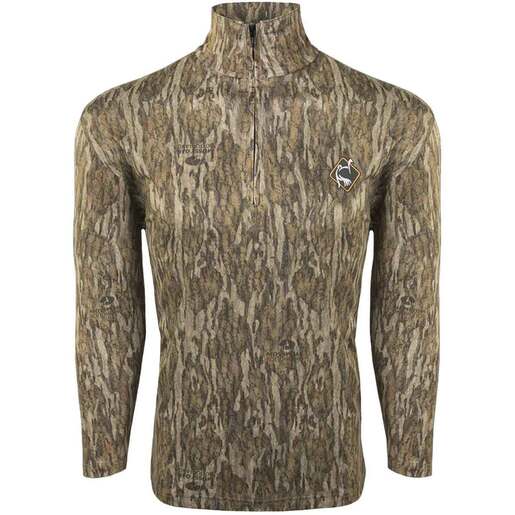 Ol' Tom Men's Mossy Oak Bottomland Performance Quarter Zip Hunting Shirt - Mossy Oak Bottomland M