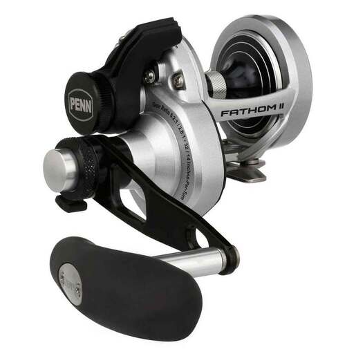 PENN Fathom II Lever Drag 2 Speed Trolling/Conventional Reel - Silver/Black 80