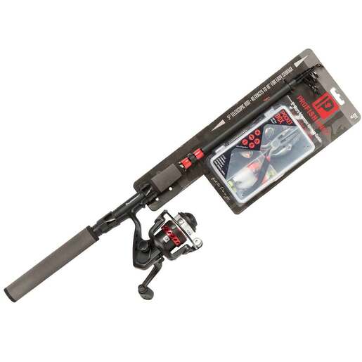 Profishiency Micro Telescopic Spinning Rod and Reel Combo - Black, Red