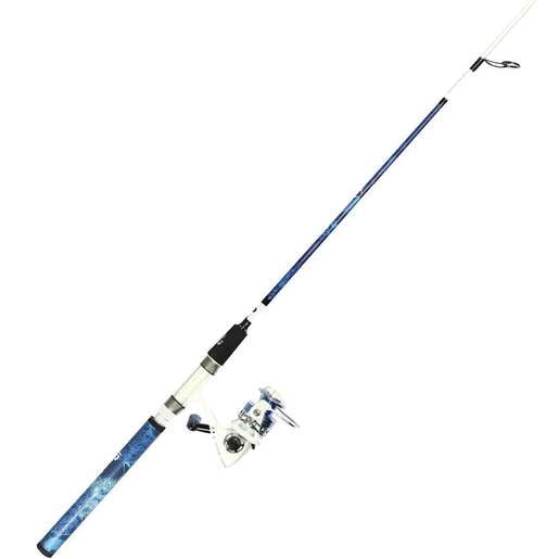 Profishiency Real Tree Wave True Blue Camo Spinning Rod and Reel Combo - Blue Wave