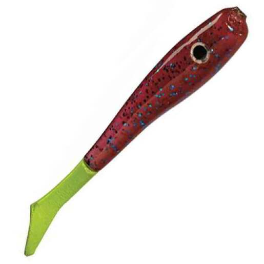 Reaction Strike Mullet Jr. Soft Swimbait - Plum/Chartreuse