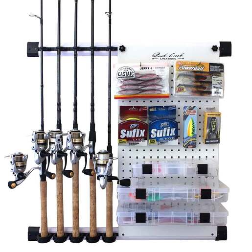 Rush Creek Creations No Limits 5 Rod and Tackle Storage Wall Rod Rack