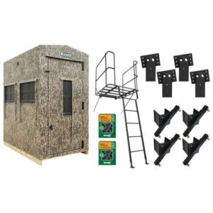 Shadow Hunter Marksman 4ft x 6ft Hunting Blind with Elevation Bundle Pack - Vengence Camo