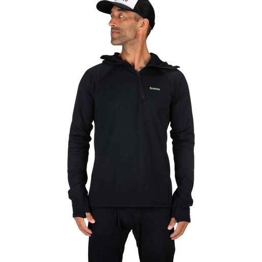 Simms Men's Heavyweight Base Layer Fishing Hoodie - Black M