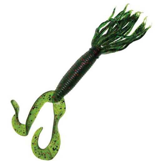 Yamamoto Double Tail Hula Grub - Watermelon/Large Black & Small Red Flakes