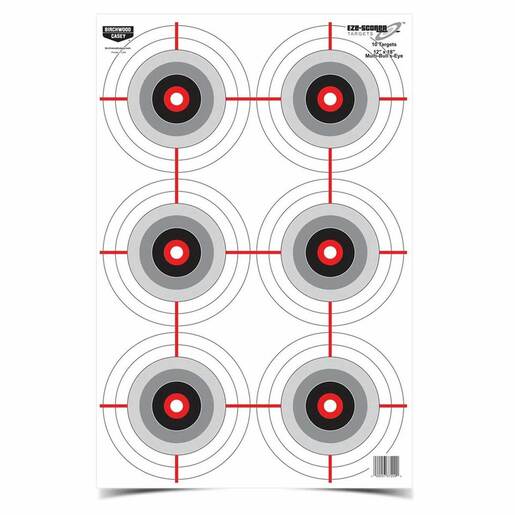 Birchwood Casey EZE-Scorer 12x18in Multiple Bullseye Target - 100 Pack - White