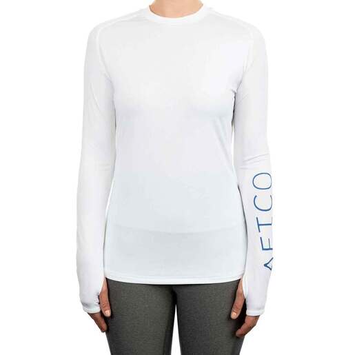 AFTCO Women's Samurai Sun Protection Long Sleeve Fishing Shirt - White S